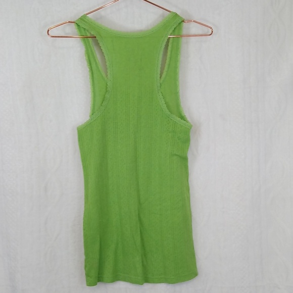 Pink Victoria's Secret Green Lacey Racerback Tank Top - Picture 5 of 5